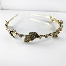 珍珠花卉頭箍 wedding 珍珠頭箍 黃銅頭箍 情人節禮物 珍珠