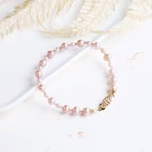 浪漫粉紫珍珠古典手鍊水晶