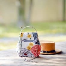 ベンリーがま口バッグ まんかいうめ チェーン・合皮ショルダー付 【 日本製 】