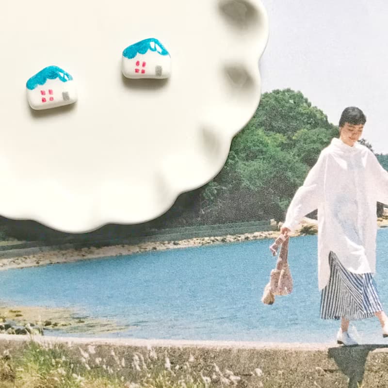 可愛貼耳小屋系列 - 手作/手繪耳環