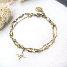VIIART。北極星。黃銅多層次手環手鍊