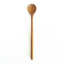 Natural Brown Teak Wood Cocktail Bar Mixing Long Handle Spoon Stirrer