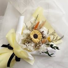 輕甜橙夏/向日葵/滿天星乾燥花/木棉花乾燥花/畢業花束