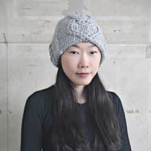 手作編織毛帽~ 甜蜜愛心反折帽(淺灰)