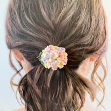 繡球花髮圈15色 日本蕾絲線鉤織 日本橡筋 可洗 可換橡筋