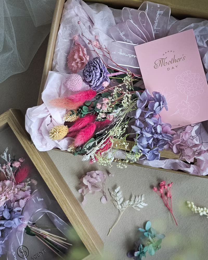 花束立體木相框【成品/材料包】母親節限定