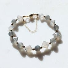AA+ Gray Moonstone Bracelet 14KGF