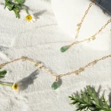 仲夏裙襬 - 14K包金綠草莓晶手鍊