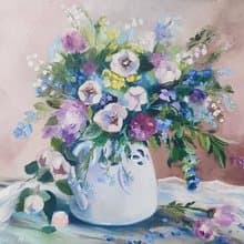 Wild Flowers Painting Flower Original Art Canvas Still life Oil Artwork Bouquet