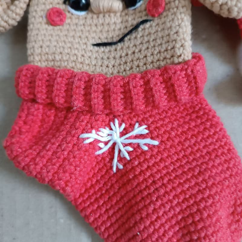 【數位】Crochet pattern Christmas stocking elf, Christmas amigurumi stocking