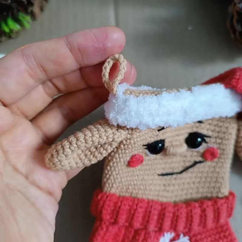 【數位】Crochet pattern Christmas stocking elf, Christmas amigurumi stocking