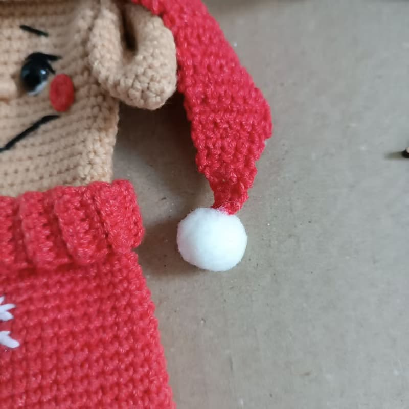 【數位】Crochet pattern Christmas stocking elf, Christmas amigurumi stocking