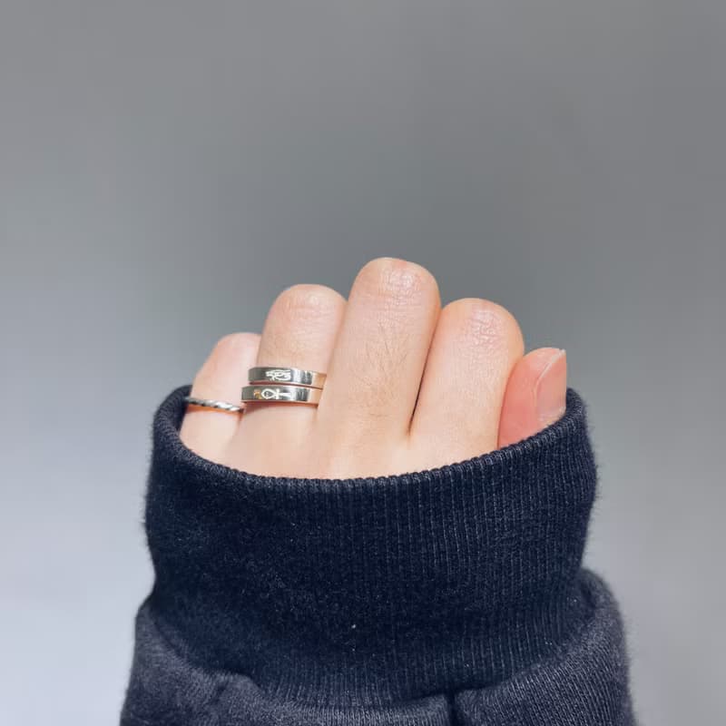 環遊世界埃及【荷魯斯之眼】古文明鋼印原創925純銀手工銀戒尾戒