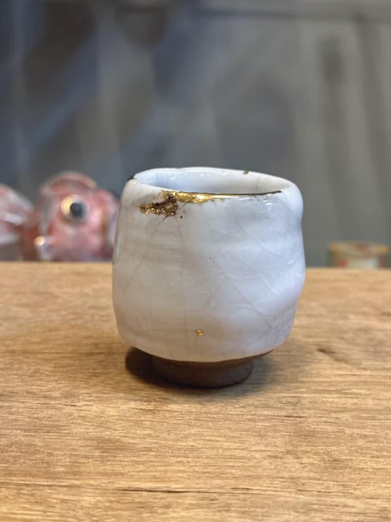 白志野鎏金凝香杯2號-余華宇老師-手工製作-容量約100cc
