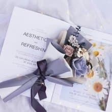 典雅藍色永生玫瑰花束   附透明花袋