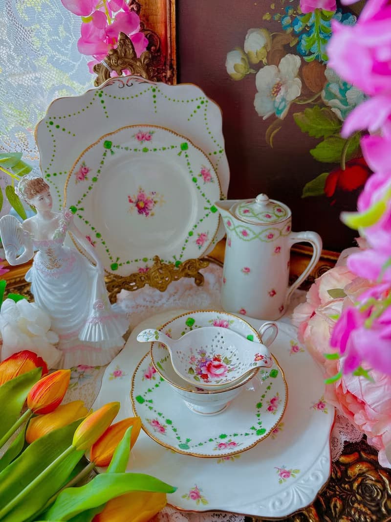 Royal crown derby 手繪玫瑰花束下午茶濾茶匙 完整庫存品