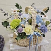 永生花籃  新居賀禮 升遷桌花 開幕 居家擺飾 退休 新婚 入厝禮