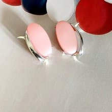vintage jewelry  風尚粉彩賽珞珞 夾式耳環
