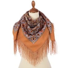 Authentic Pavlovo Posad Russian Shawl Scarf Soft 100% Wool 89x89 cm 1919-2