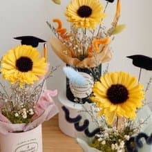【調色盤】向日葵小花盆多色 畢業花束畢業花禮扭扭棒畢業閨密好