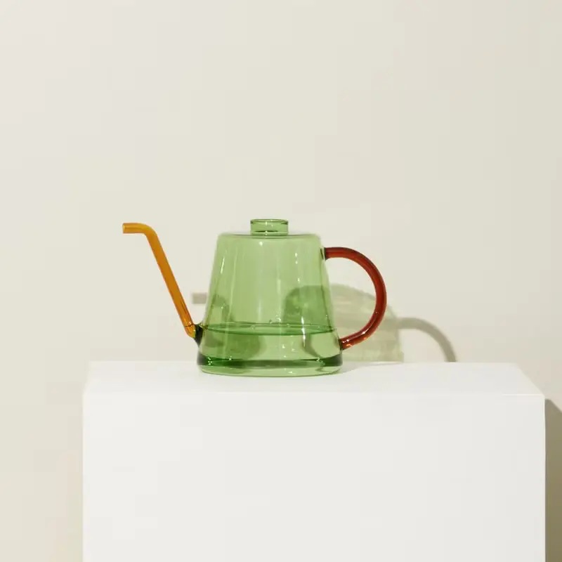 【Hübsch】－661508 草綠跳色植栽茶壺造型澆水壺 花器 灑水壺聖