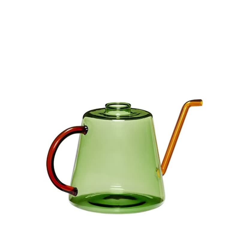 【Hübsch】－661508 草綠跳色植栽茶壺造型澆水壺 花器 灑水壺聖