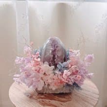 破蛋而生 砂糖龍蛋紫水晶 永生花