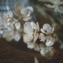 花夢蔓延 垂墜式水晶花樹脂 不對稱耳環 可改耳針或耳夾