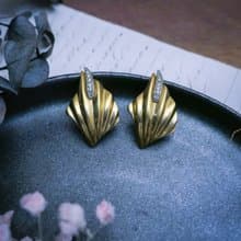 Givenchy 紀梵希波浪扇型耳夾－歐美古董首飾 Vintage Jewelry