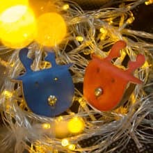 聖誕節皮革麋鹿集線器-寶藍。橙 (Xmas 、聖誕禮物、交換禮物)