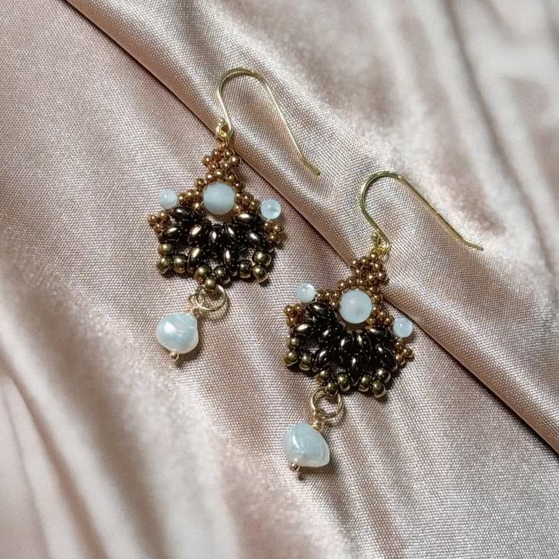 Creusa's Kingfisher Earrings jinhua克蕾烏莎翠鳥耳飾-金花茯磚