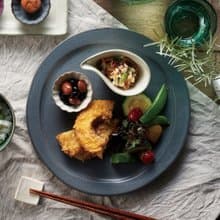美濃焼　翠　大皿　空色ねず　ワンプレート|パスタ皿