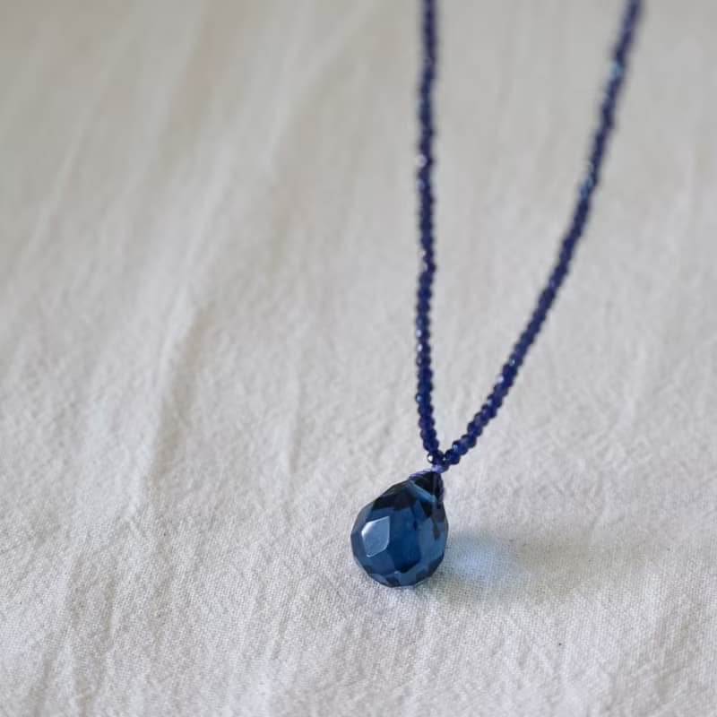 Blue Long Drop Necklace