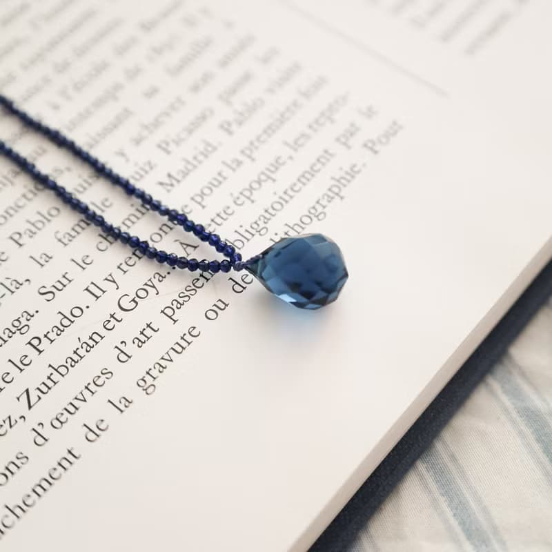 Blue Long Drop Necklace