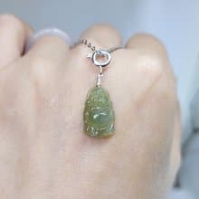 【親翠】天然翡翠 袖珍精品滿睛綠高冰站姿彌勒佛項鍊 佛系畢業禮