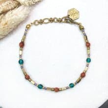 VIIART。神話。金砂石琉璃古董珠黃銅手鍊 | 復古風天然石手鏈