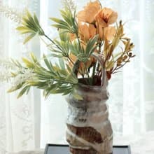 【情人節禮物】雪松松影提把花器 /手捏自然陶藝擺飾/藝術家手工