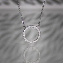 簡約圍圈鋯石項鍊 | 純銀簡約圈形吊墜 | 圈形吊咀項鍊 | 暑假
