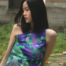 【義大利精緻工藝】- 法式時尚穿搭 - 斜紋印花絲巾上衣