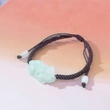 【招財神獸】冰糯綠翡翠貔貅編織手鍊 | 天然緬甸玉翡翠A貨