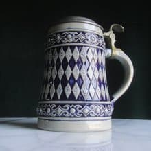 【老時光 OLD-TIME】早期二手德國製浮雕陶瓷啤酒杯