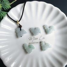 天然緬甸玉 翡翠 種水好 手工雕 心想事成 人丁興旺 項鍊 禮物
