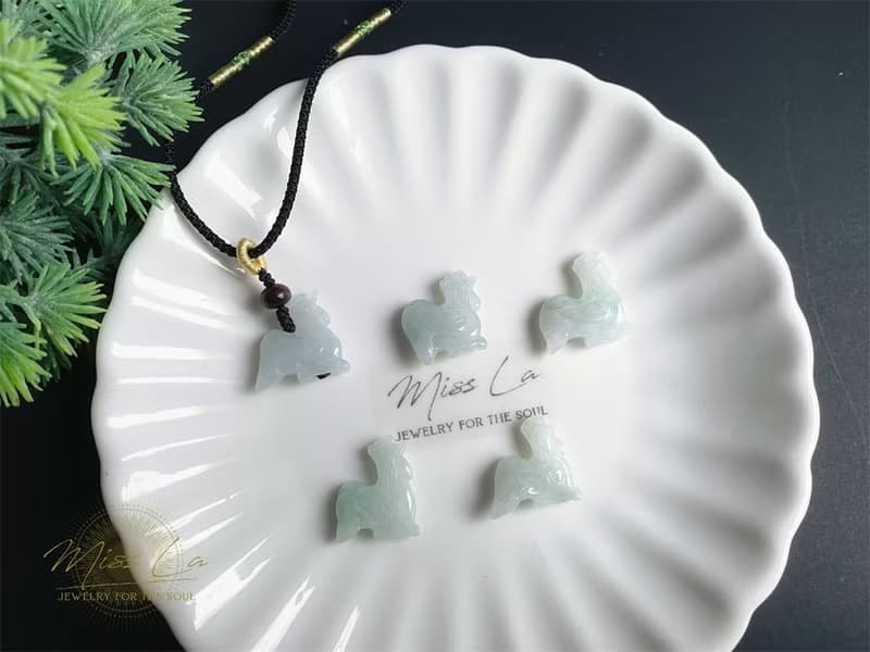 天然緬甸玉 翡翠 種水好 手工雕 心想事成 人丁興旺 項鍊 禮物