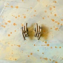 【NaSuBi Vintage】管狀造型耳夾古董耳環
