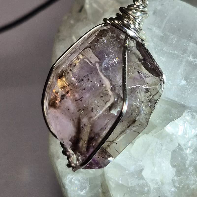 •超七小精靈4• 超七水晶 水晶原礦吊墜 手作繞線