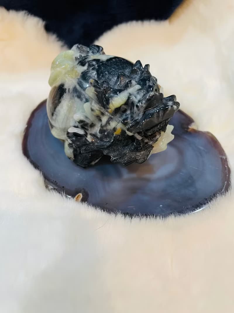 【藍紋極美瑪瑙片】不含龍龜 辦公室療癒小物 消磁