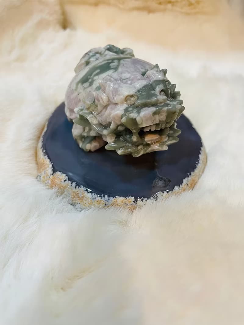 【藍紋極美瑪瑙片】不含龍龜 辦公室療癒小物 消磁