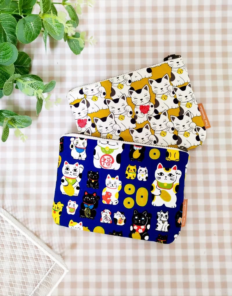 拾光系列萬用袋/零錢包/化妝包/收納袋/招財貓咪款