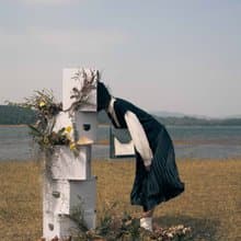 Cedar Bag 素皮革拼色信封包 側背包 綠色x米白色