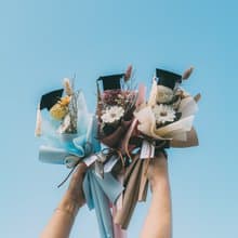 諚放光芒 學士帽畢業小花束  永生花 乾燥花 不凋花